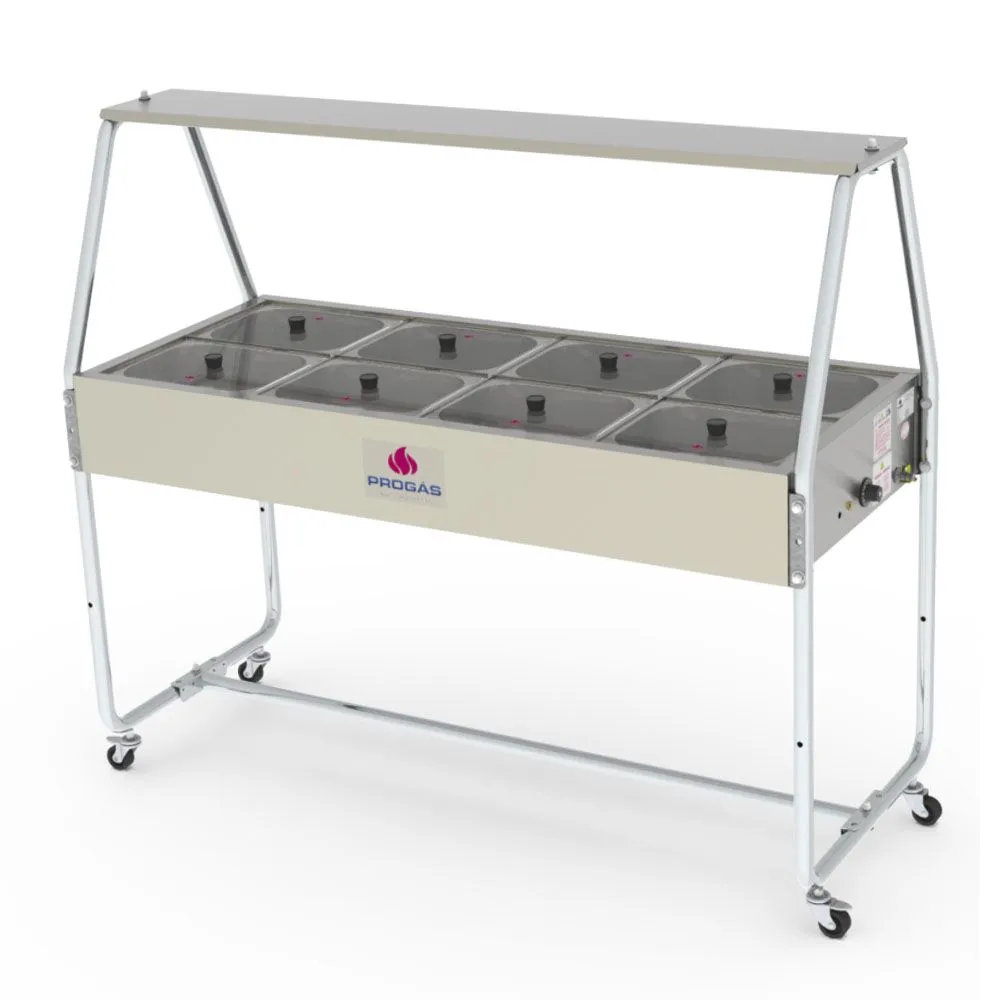 Buffet Térmico 8 Cubas Tampas de Vidro - Progás